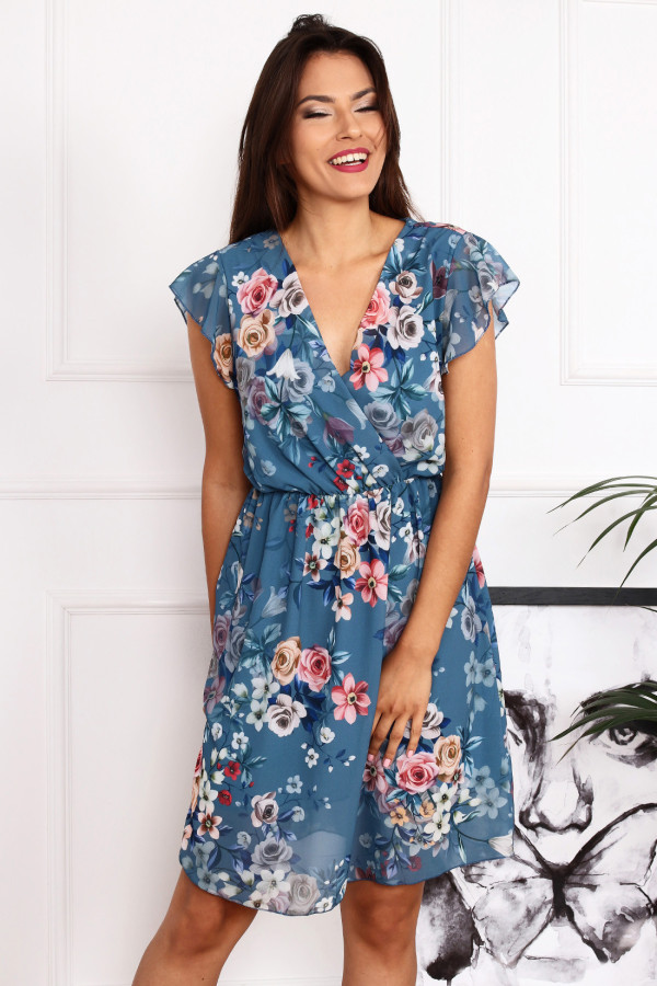 Sukienka Mila Flower Niebieska 1