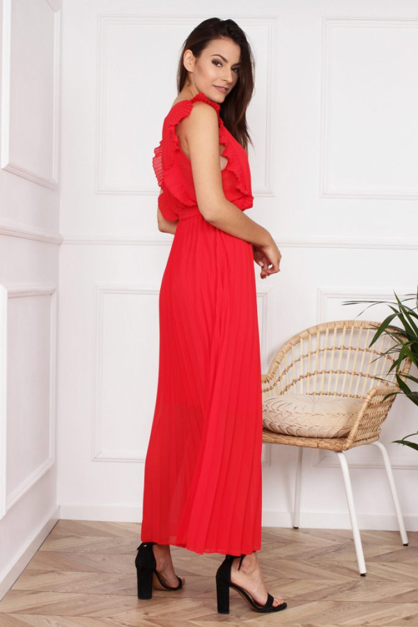 Sukienka Plisowana Porto Czerwona 1