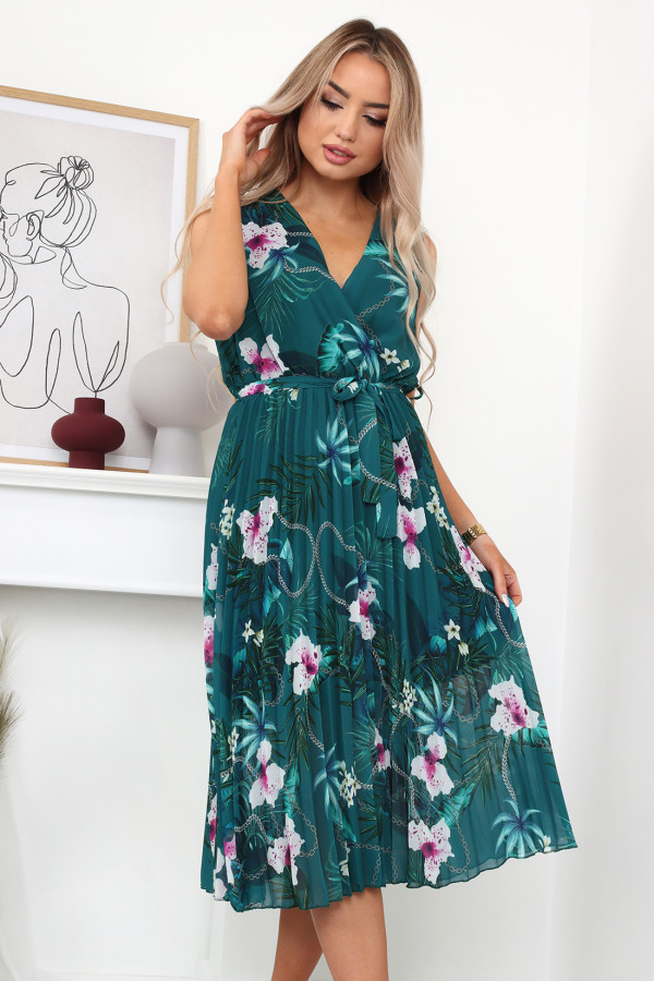 Sukienka Laura Morska w Kwiaty 1