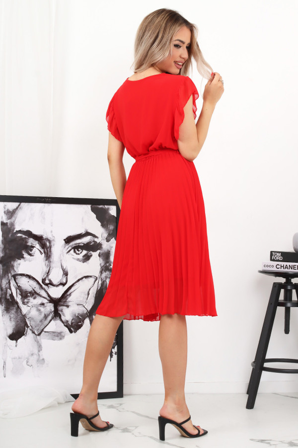 Sukienka Mona Gładka Czerwona 2