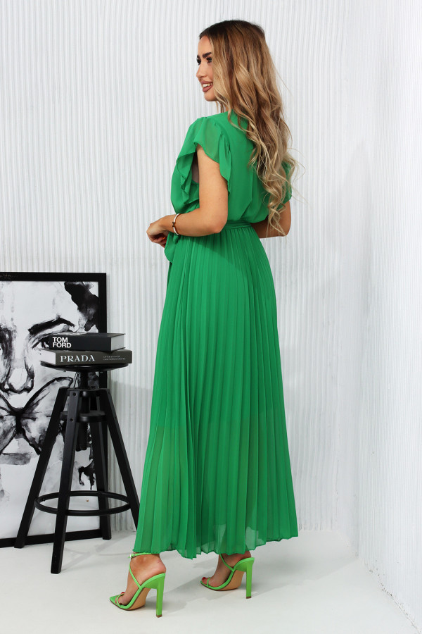 Sukienka Maxi Plisowana Veness Zielona 2