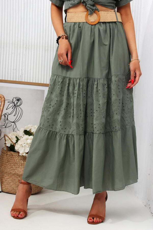 Komplet z paskiem Boho Khaki 2