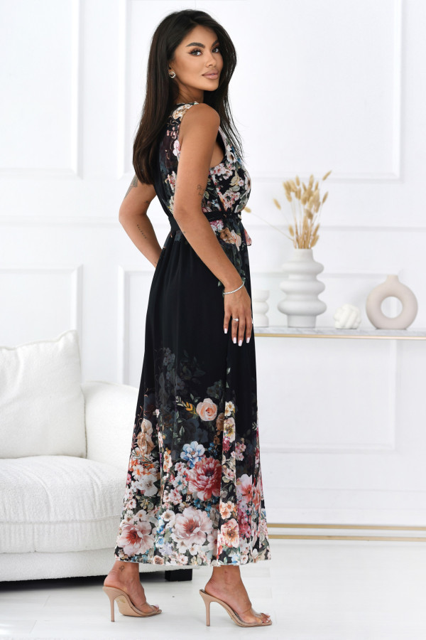 Sukienka maxi Ivy Kwiaty Czarna 2