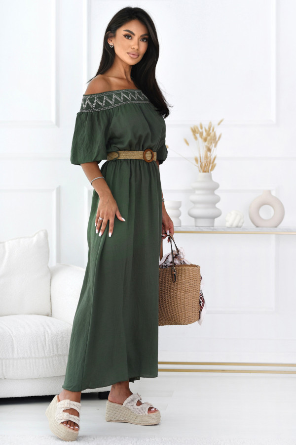 Sukienka hiszpanka boho Omena Khaki 2