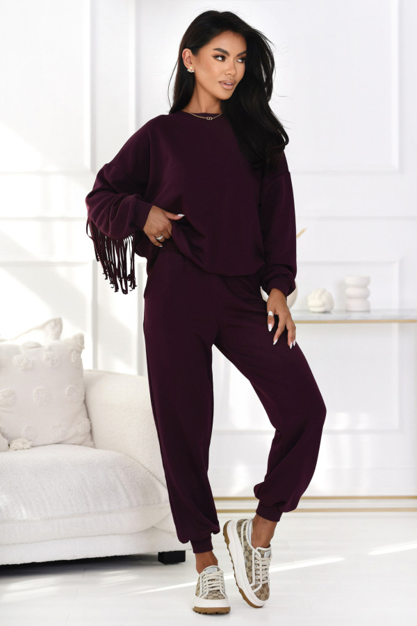 Dres z frędzlami Fringe Burgundowy