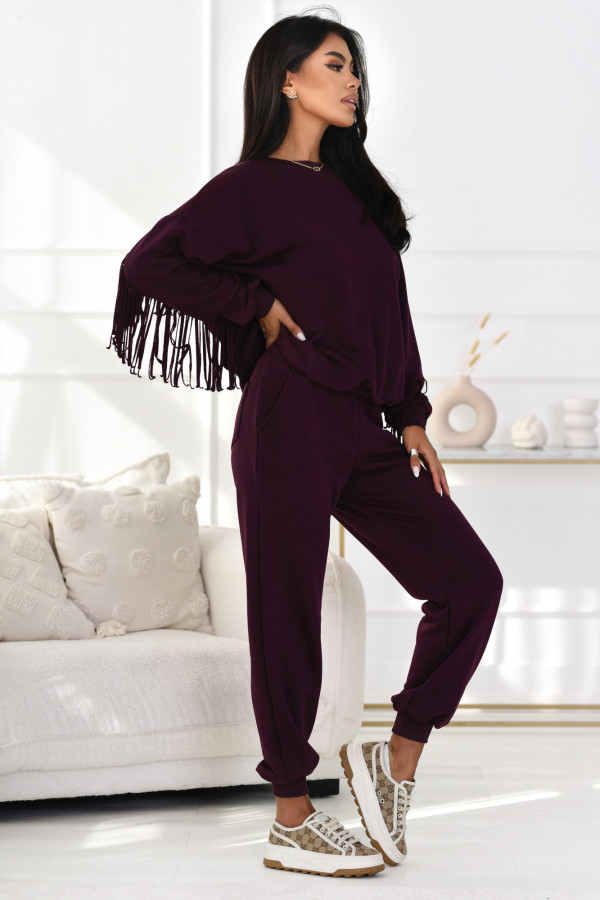 Dres z frędzlami Fringe Burgundowy 2